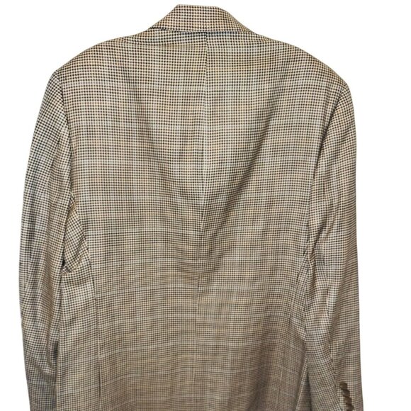 Ralph Lauren 100% Silk Mens Houndstooth Sport Coat Blazer Jacket Old Money 40R - Picture 2 of 9